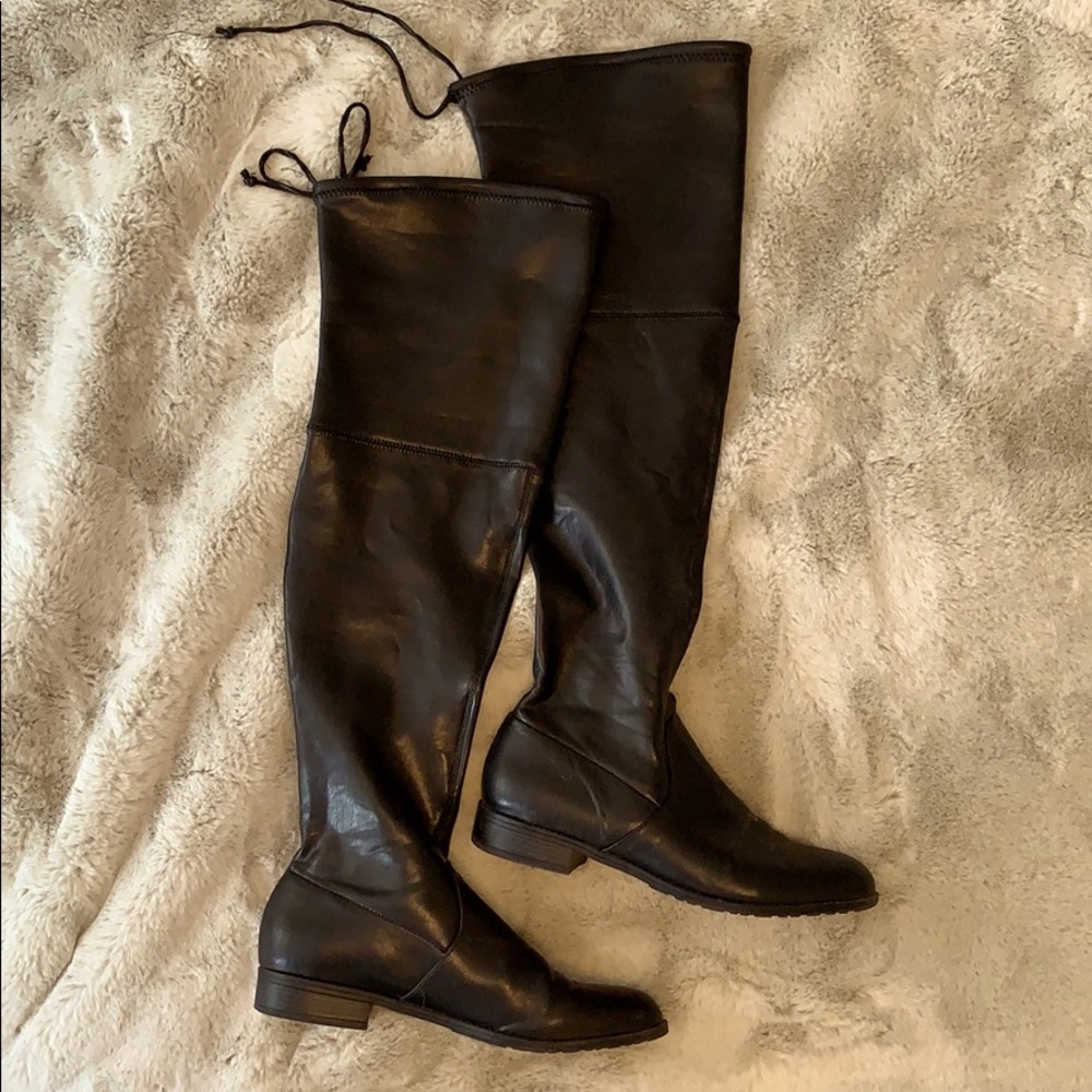 Over the knee faux leather boots - great condition